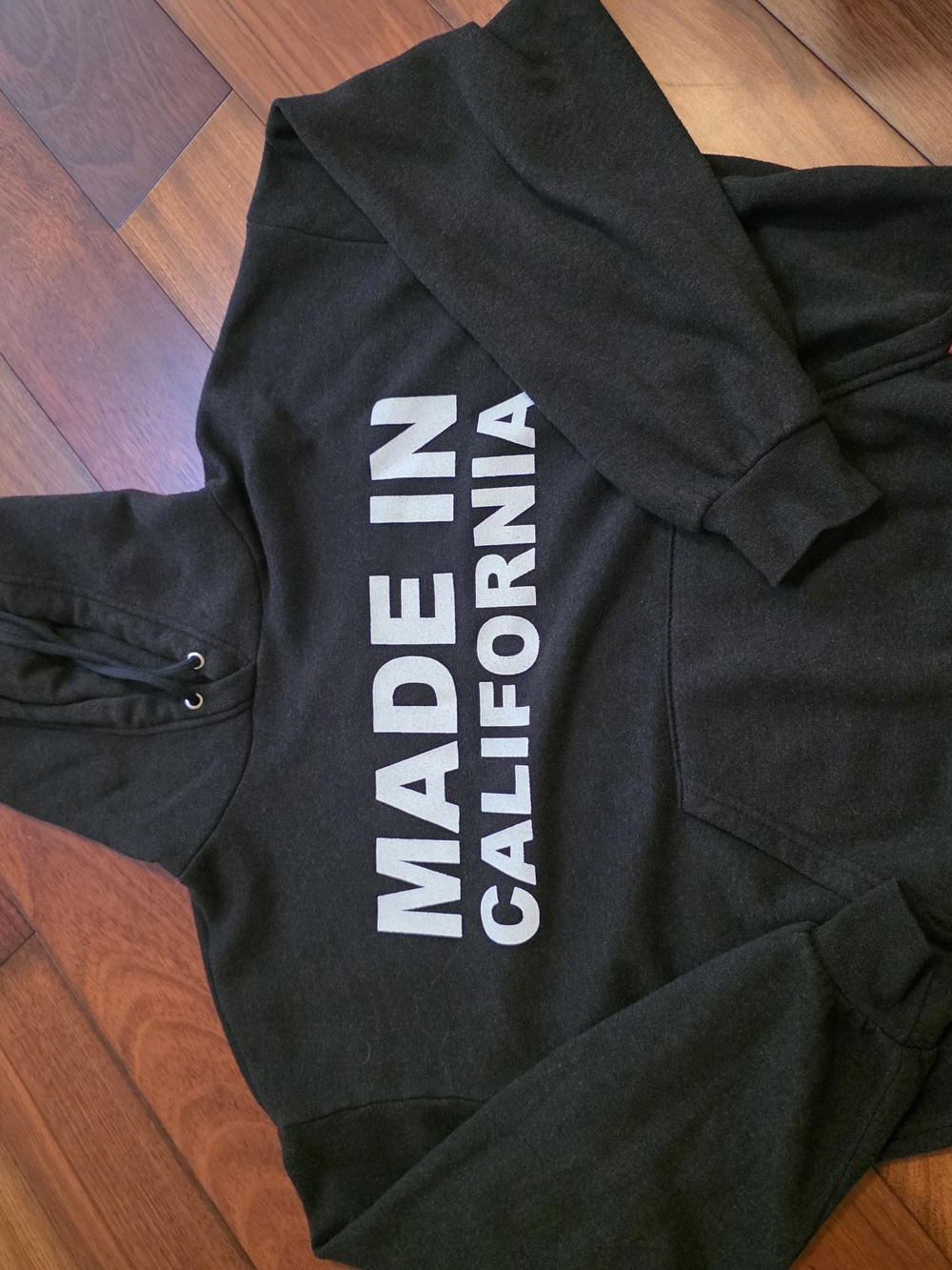 AVIATOR NATION Made in California CHARCOAL GREY/ BLACK UNISEX Hoodie Sweatshirt.